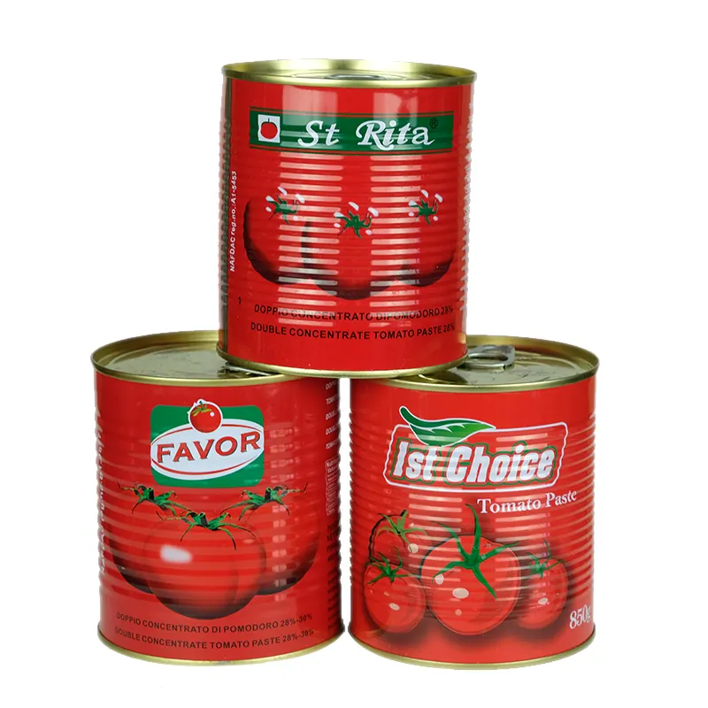 Tin Tomatoes Wholesale Manufacturer OEM Service 850 Gram Conserve De Tomato Tinned Canned Tomato Paste Puree For Xinjiang Raw Material
