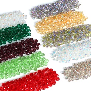 Perles de cristal de vitrail magique Aurora électrolytique perles plates coupées accessoires de bijoux à bricoler soi-même - Product Image 2