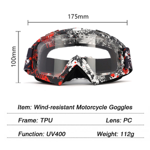 Lunettes de moto ATV Dirt Bike <span class=keywords><strong>Off</strong></span> <span class=keywords><strong>Road</strong></span> MX <span class=keywords><strong>UV400</strong></span> Lunettes de motocross avec mousse épaisse souple anti-rayures et anti-poussière - Product Image 3
