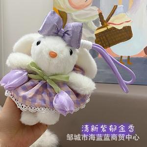 Милый плюшевый кролик с отвислыми ушками, набивка из ПП-хлопка, игрушка-зайчик, новогодняя кукла, брелок, подвеска для сумки, подарок лучшему другу - Product Image 4