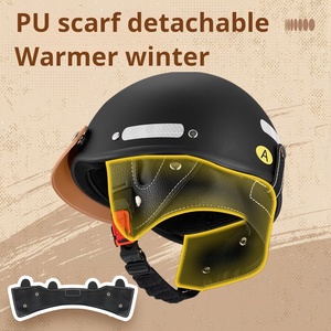 レトロファッション独立マスクレザーサーマルヘルメットABS 2シーズン温度調整アジアンスタイルオートバイヘルメット - Product Image 4