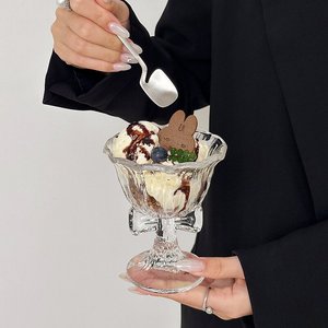 Verre <span class=keywords><strong>à</strong></span> pied 230 ml avec nœud papillon, gobelet gaufré pour crème glacée, dessert, gelée, champagne, cocktail, café – Vente en gros par carton - Product Image 5