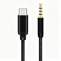 Câble audio stéréo mâle Type-C 3,5 mm en alliage d'aluminium 1m/1,5m/2m tressé Hi-Fi pour téléphone portable, ordinateur, voiture, ordinateur portable, casque