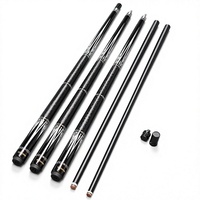 Tongkat Snooker 2-Piece Berkualitas Tinggi 1/2 Split Pool Punch Jump Cue Sambungan Baja Tahan Karat Shaft Serat Karbon Fiberglass Ringan