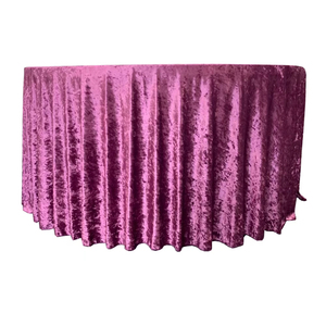 Wholesale High Quality 120" Navy Blue <strong>Green</strong> Crushed Velvet Round <strong>Tablecloth</strong> for Dining Wedding Party Events Decoration - Product Image 3