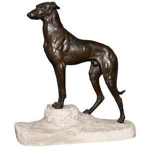 Berühmte Design Bronze Windhund Hundes tatuen