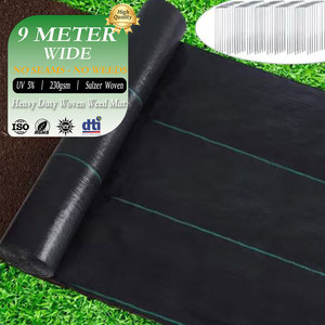 Toile de paillage tissée noire brillante Chaq, 5 % de carbone <span class=keywords><strong>noir</strong></span>, résistante aux UV, robuste, pour jardin <span class=keywords><strong>et</strong></span> aménagement paysager - Product Image 1