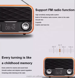 Sản phẩm kỹ thuật số di động đài phát thanh cầm tay kỹ thuật số Retro Loa gỗ có thể sạc lại - Product Image 3