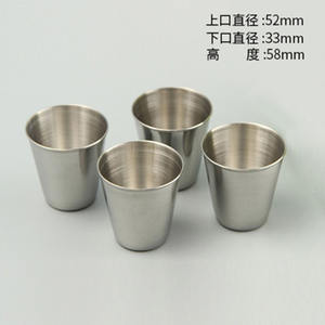 Vente en gros de petits verres à vin en acier inoxydable, ensemble de 4 verres à bière portables, logo personnalisable, verres à <span class=keywords><strong>liqueur</strong></span> pour le camping en plein air - Product Image 2