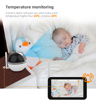 Caméra de surveillance pour bébé sans fil avec écran tactile HD 720P de 5 pouces, avec fonction de panoramique/inclinaison/zoom, audio bidirectionnel, test de température et vision nocturne