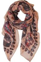 Écharpe longue en voile pour femmes, polyester de haute qualité, douce et confortable, pour l'automne, tendance, punk, colorée, crâne, automne
