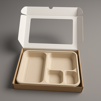 Boîtes à Sushi Kraft Marron avec Fenêtre Transparente Boîtes à Prendre en Relief pour Pâtisserie Boulangerie pour Noël Saint Valentin Party Favors