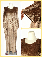 Robe de soirée de luxe en velours écrasé pour femmes musulmanes, manches longues, coupe ample, maxi abaya avec poches, pour l'Aïd et le Ramadan, modeste, islamique, écologique