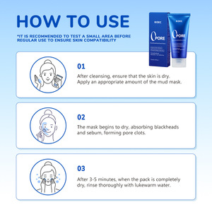 Oem màu xanh lỗ chân lông làm sạch bùn phim Mặt nạ cho da bình thường và không lỗ chân lông loại bỏ mụn đầu đen - Product Image 4