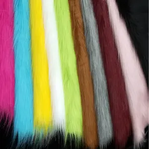 Wholesale Luxury Colorful Color Long Pile Thick Faux Fur Fabric For Garment Home Textile