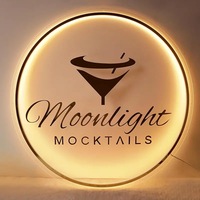 Enseignes lumineuses LED en acrylique personnalisées avec logo d'entreprise, Bluetooth/WiFi intégrés pour la publicité et la décoration murale