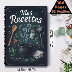 Carnets de recettes personnalisés, journal vierge à pages épaisses, reliure spirale, organisateur de livres de cuisine pour boulangers à domicile, carnets de recettes personnalisés - Product Image 4