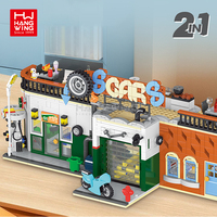 HW 2 1 Kit de construction de modèle d'atelier de réparation automobile, blocs éducatifs pour l'apprentissage STEM, 1637 pièces, jouets en ABS, à partir de 10 ans