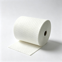Rouleau absorbant d'huile en polypropylène 100% perforé 40cm*50m, déchirable facilement à 50cm, pour nettoyage d'urgence des déversements d'huile et de graisse