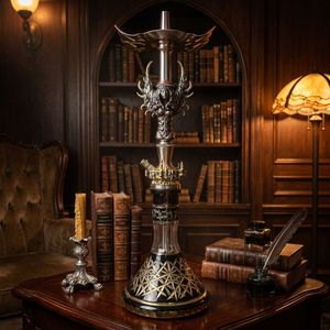 Luxury Stainless Steel Mini <b>Hookah</b> Mirror Technique LED Lighting Portable Shisha <b>Pipe</b> for Bar Travel Gift - Product Image 3