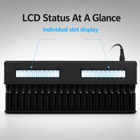 Chargeur de batterie HWD à 20 emplacements avec écran LCD et éclairage LED pour batteries Li-ion 18650/16340/14500 Ni-MH/Ni-Cd AA/AAA Microphone