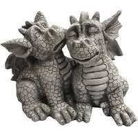 Décoration de jardin 2026 : Couple de statues de dragons en résine, figurine de dragons enlacés, décoration intérieure, mascotte Feng Shui écologique, artisanat en résine