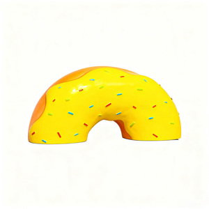 F016 Gran Donut Amarillo escultura moderna al aire libre Estatua Juguetona Espacio Público Parque Municipal Decoración Personalizable - Product Image 1