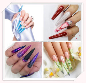 12Pcs Stiletto Extra largo punto falsas uñas acrílico consejos uñas Kit de herramientas 12 tamaños claro - Product Image 6
