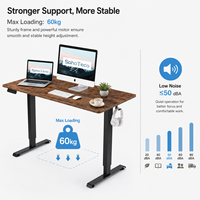Bureau électrique ergonomique assis-debout pour étude de bureau à domicile Design moderne Table de bureau convertible motorisée à réglage de la hauteur
