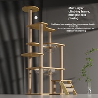 Vente chaude Moderne Six Couches Chat Nid Tour Espace Capsule Inspiré Bois Chat Escalade Arbre Sisal Écologique Conception À Plusieurs Niveaux