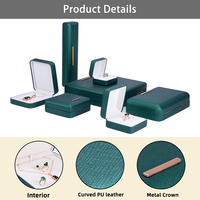 FADELI FSC EPR Hochwertige Luxuriöse Grüne PU-Leder Samt Schmuckbox mit Individueller Armband- & Ohrringbox Angepasstes Logo-Design