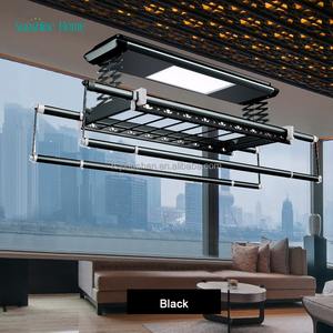 Sunshine Home Electric Clothes Rack Remote Control LED <b>Lighting</b> Telescopic Indoor Drying Rack for Balcony <b>Ceiling</b> - Product Image 1