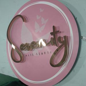 Kexian ป้ายโลหะติดผนังแบบกำหนดเอง,ป้ายไฟ LED สำหรับร้านค้าสำนักงานในร่มป้ายไฟหลังร้านป้ายโฆษณา Led ป้ายโฆษณา3D - Product Image 4