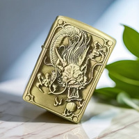 Briquet Créatif Personnalisé avec Relief Dragon 3D, Cadeau d'Affaires, Briquet Coupe-Vent pour Cigares et Cigarettes au Kérène