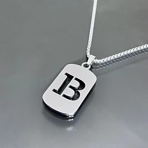 Stylish Stainless Steel 26 Letter Name <b>Necklace</b> Men's and Women's Trendy Accessory with Link Chain for Gift - Product Image 2