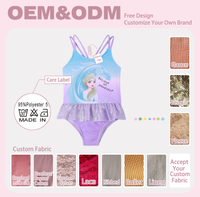 Maillot de bain une pièce pour filles, imprimé floral personnalisé ODM, faible MOQ 15 pièces, production rapide, tissu respirant UPF 50+, 2-6 ans