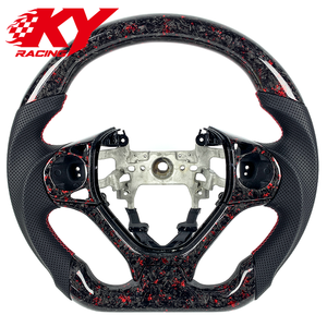 Customized red forged carbon fiber leather sports racing style steering <b>wheel</b> for Honda 9th Civic 2016-2021 Fk8 Fk7 Type R Si - Product Image 1