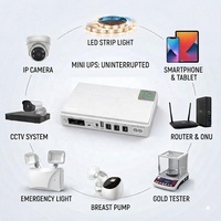 UPS Mini Baru 20000mAh 12V 2A untuk Router WiFi CCTV ONU Modem Optik 10 Jam, Output PoE DC, Catu Daya Cadangan, Baterai 18W 74Wh