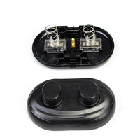 Interrupteur à bouton-poussoir double pôle certifié CE OJ, cordon de 335 pieds, 250V, pour éclairage LED avec actionnement par ressort, noir