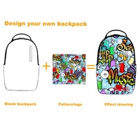 Sac à dos pour ordinateur portable personnalisé avec graffiti, sacs d'école pour étudiants, design par sublimation, sac à dos de voyage pour hommes et femmes