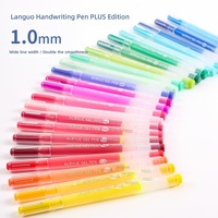 Ensemble de stylos gel acryliques Languo PLUS Edition - Stylos multicolores à pointe neutre 1,0 mm - Largeur d'écriture élevée - Cadeau en plastique haute capacité