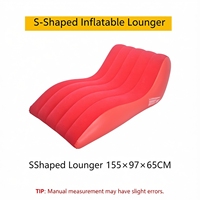 Canapé gonflable flocqué en PVC à courbe en S, chaise longue gonflable étanche et portable pour la plage, le camping et la détente familiale, lit canapé gonflable