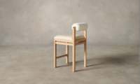 Tabouret de bar moderne en bois massif, style nordique, luxe léger, hauteur fixe, chaise de salle à manger en tissu pour îlot de cuisine, appartement, villa