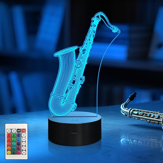 Saxofón con Base Negra