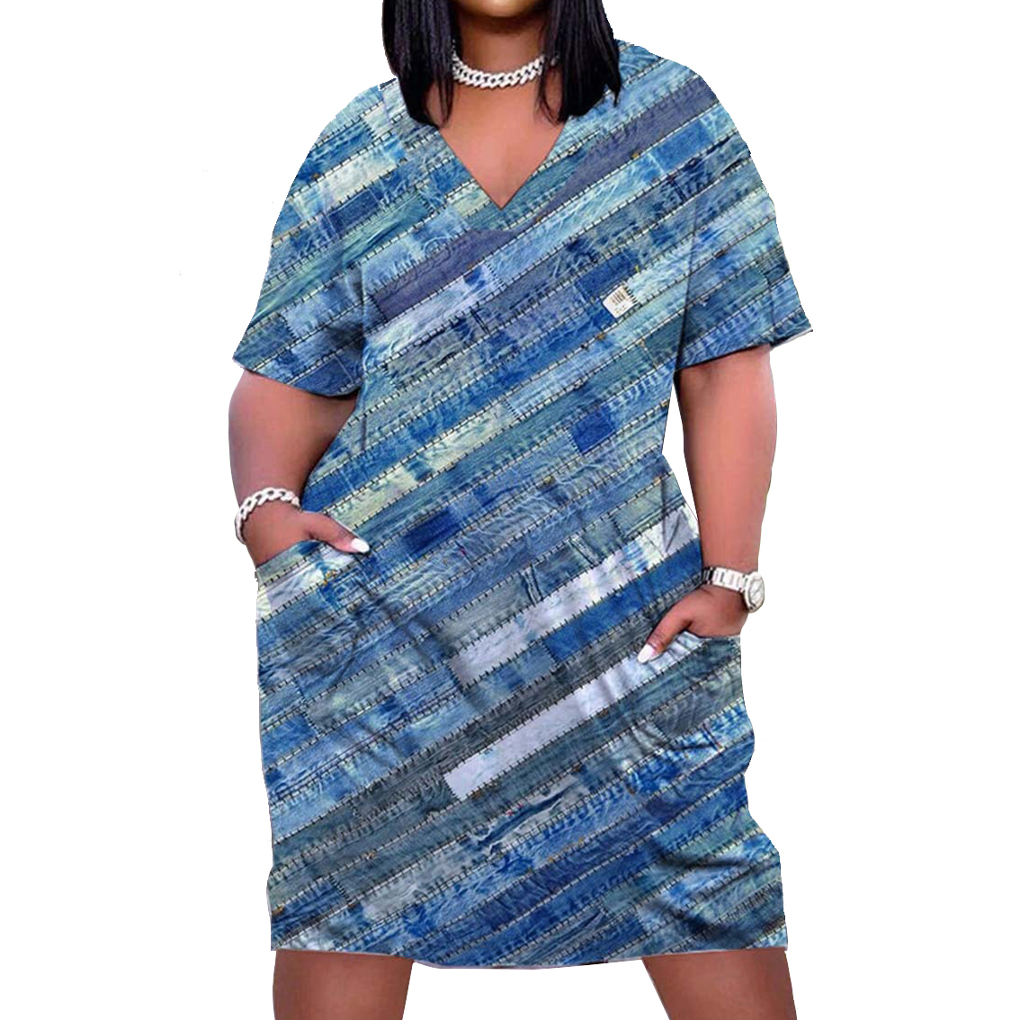 chinese dress ladies Women Dresses Double-Layers Pleated Short Sleeve O-Neck Cotton Blended  Office Ladies Midi Dresses Robe at Amazon Women's Clothing store
