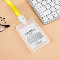 Porte-carte d'identité transparent double face en plastique personnalisable, étanche, pour employés, étudiants