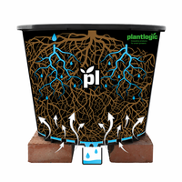 Pot Plastik Hitam Pengontrol Akar dengan Lubang Drainase, Bernapas, Ramah Lingkungan, Tahan Lama, Kapasitas 25L, Alas Piramida, Kaki Tinggi, Stabil