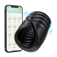 Bluetooth Penis-Trainingsvibrator Kabellose APP-Fernbedienung Männlicher Masturbator Sextoy für Männer, Verzögerungs-Cockring und Eichel-Trainer-Maschine