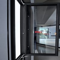 Ventana Moderna Abatible y Giratoria, Perfil Delgado y Elegante, Sistema de Apertura Multifuncional, Funcionamiento Estable, Excelente Ventilación