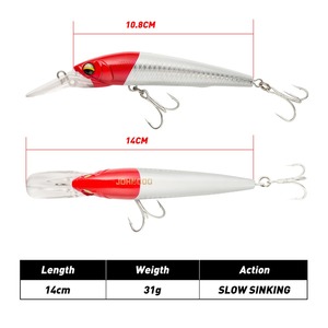 <span class=keywords><strong>Leurre</strong></span> de pêche en mer à coulée lente 14cm 31g avec perle, type Minnow à lame large, pour la pêche en bateau, la traîne, la pêche <span class=keywords><strong>au</strong></span> maquereau, <span class=keywords><strong>au</strong></span> poisson-sabre et <span class=keywords><strong>au</strong></span> requin. - Product Image 3